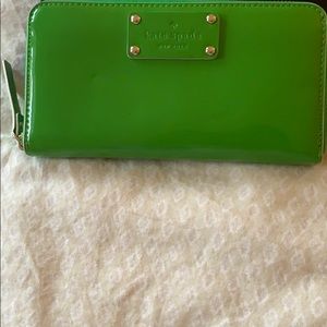 Kate Spade Patent Leather Zip Around Travel Wallet